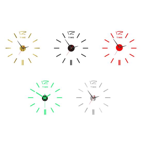 Wall Mount Clock Battery Powered 3D Digital Display Silent Sweep Movement Luminous Wall Clock for Living Room