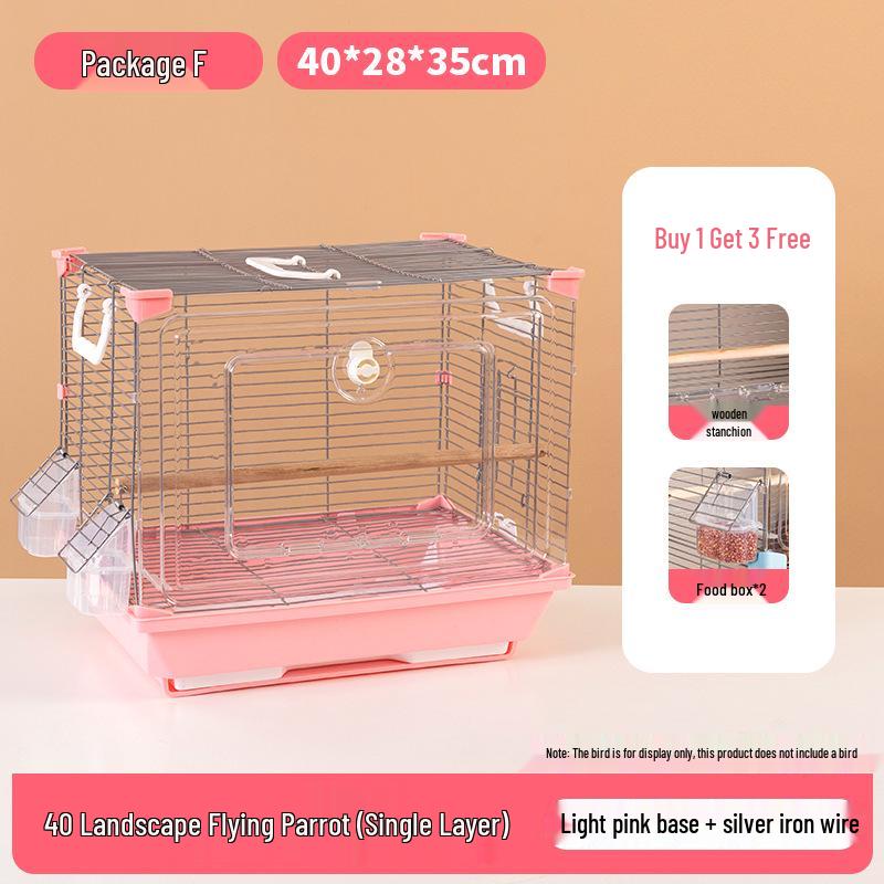 Acrylic Parrot and Budgie Cage: Large Ornamental Villa for Cockatiel, Finch & More