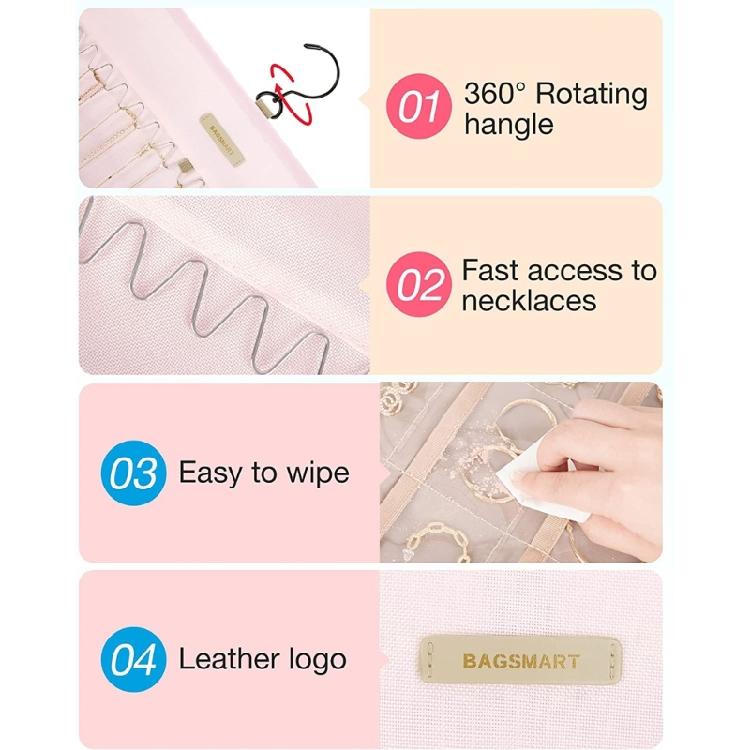 Portable Jewelry Rack with Metal Hook Jewelry Storage Roll for Storing Earrings