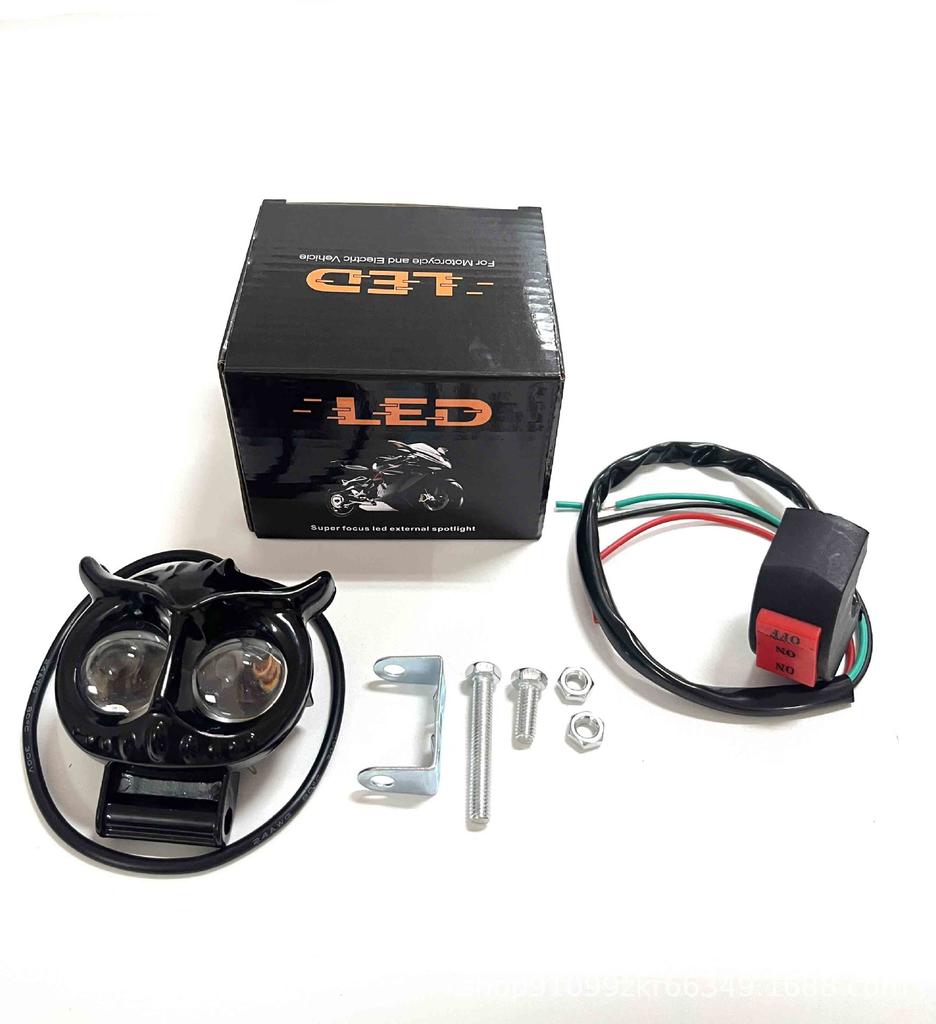 Motorcycles Led Headlight Spotlight Car Dual Color Owl Fog Light for Car Scooter Auxiliary Lamp Motorcycle Accessories Lights