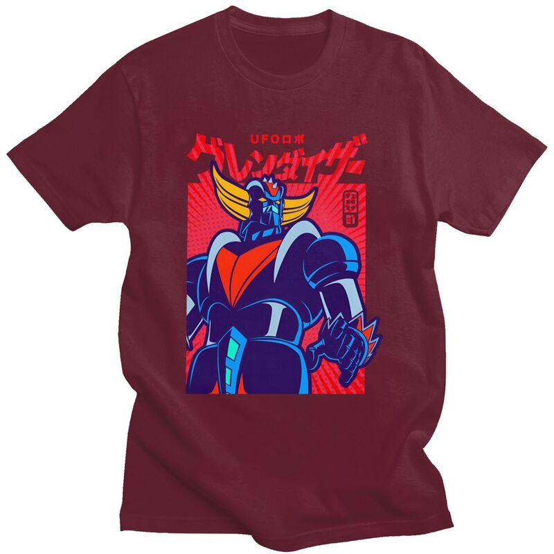 Custom Grendizer UFO Robot Goldorak T Shirt for Men Tshirt Leisure Tees Short Sleeve Tshirts Loose Fit Clothing Gift