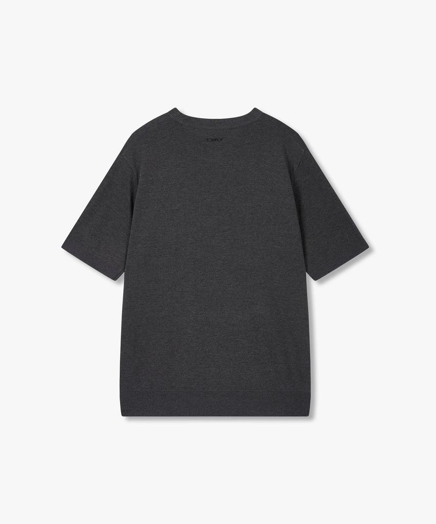 STUDIO TOMBOY [Men] Semi-Overfit Round Neck Short Sleeve Knit_Charcoal 9156252215