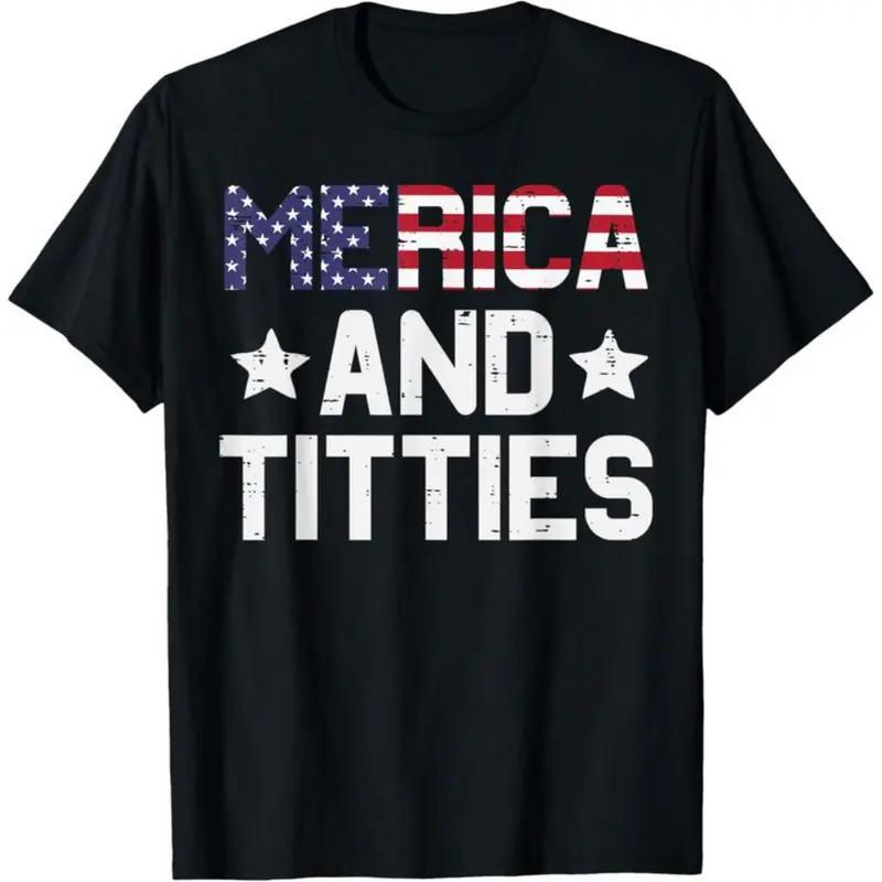 Merica 4th of July T-Shirt Funny Patriotic Graphic Tee Unisex Shirt S разноцветный