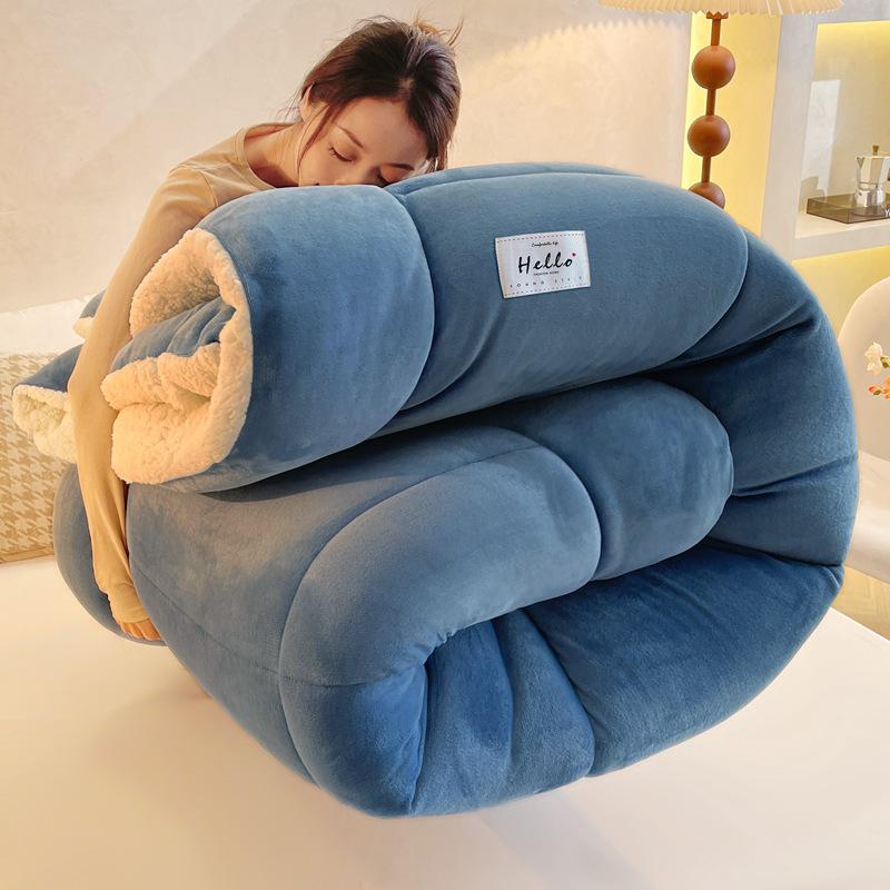 Exclusive Lamb's Wool & Cotton Winter Quilt - Double-Sided, Thick, Warm, for Student Dormitory