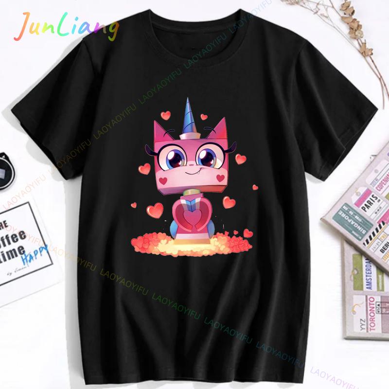 Unikitty Cat T Shirt Movie Cartoon Cute  Funny Tee Man Womens Short Sleeves Gift TShirt