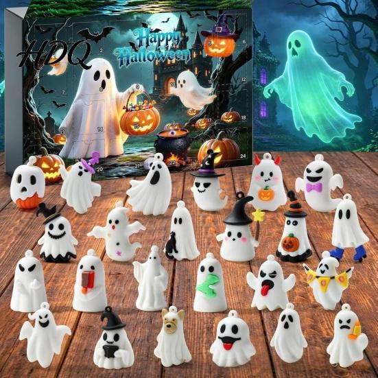 Kids Halloween Toys 2026 Ghost Advent Calendar 24 Day Countdown Figurine Set Gift Collectible Glow in Dark Toy for Kids Party Favor Favors Gifts