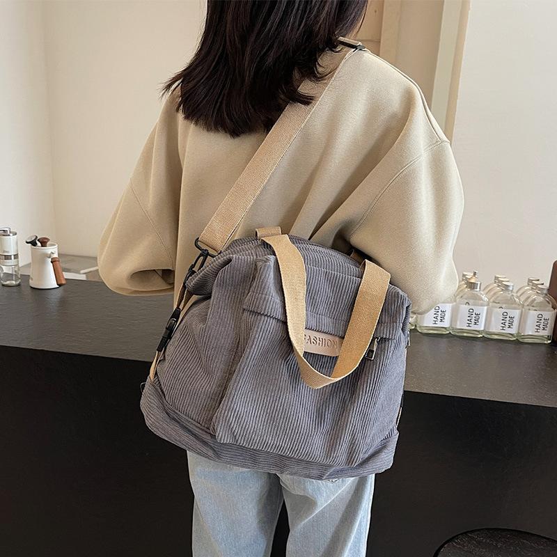 Geantă de damă din catifea reiată nouă pentru toamnă și iarnă, geantă de umăr simplă în formă de scoică, geantă crossbody