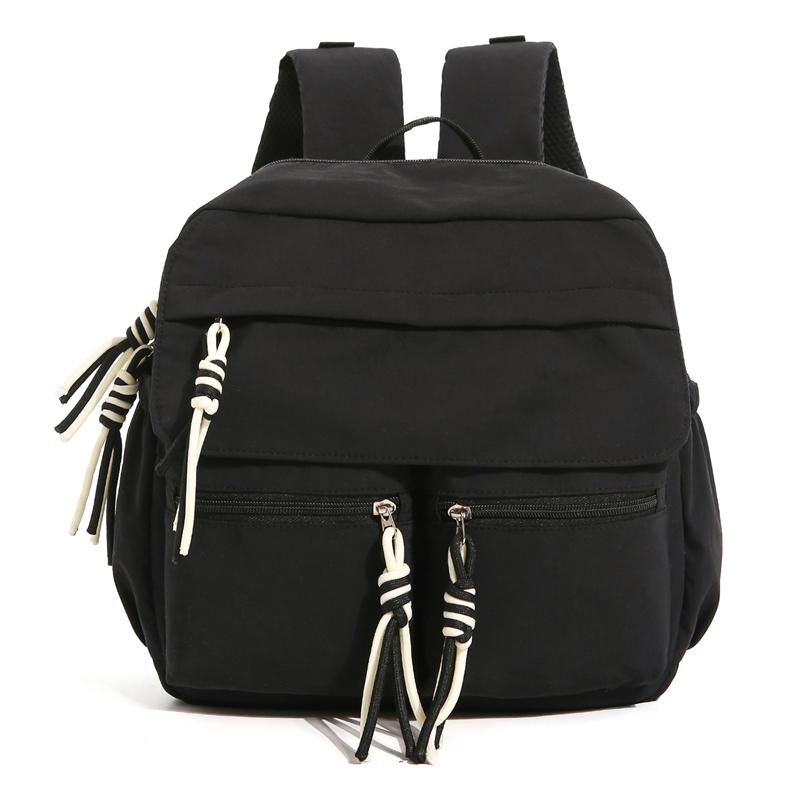 Nylon Women Backpack Commuter Student Schoolbag чёрный