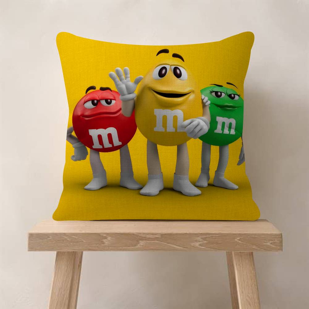 MMs Chocolate Candy Meme Cushion Cover Pillow Cover Decor Pillowcase Printed Cushion Case for Couch
