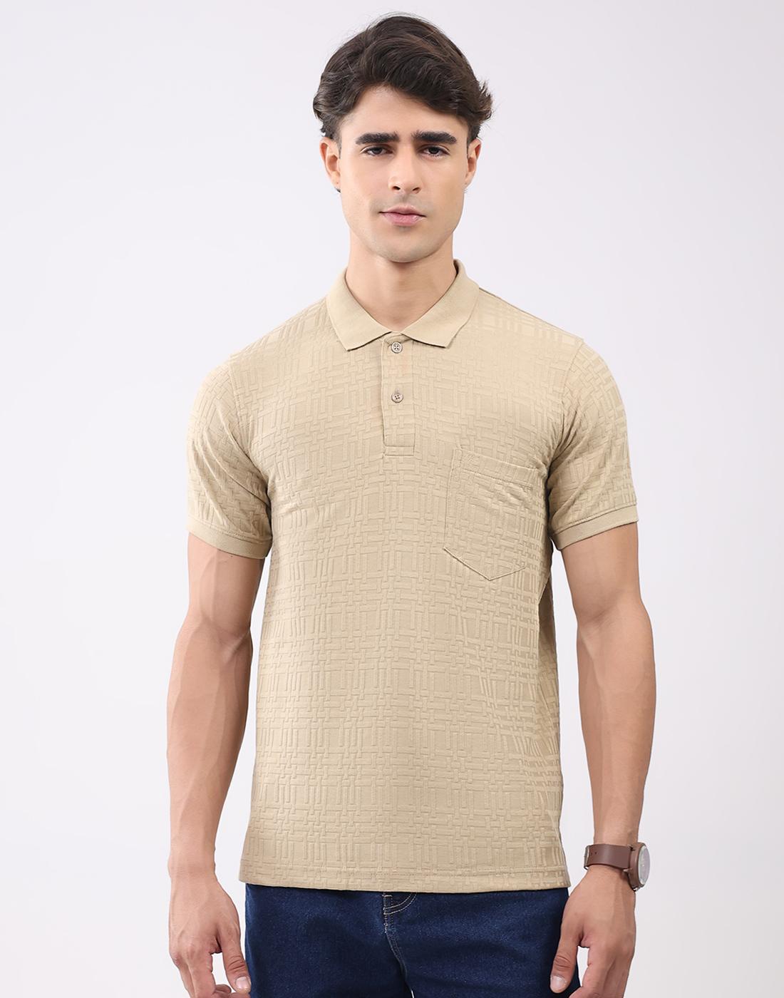 

Monte Carlo Men s Collar Half Sleeve T-Shirt XXL бежевий