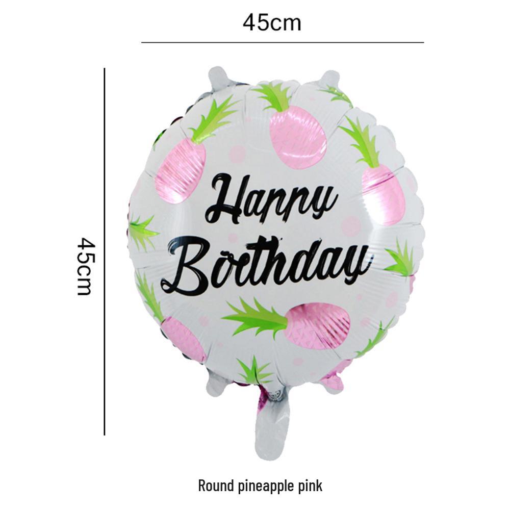 

18-дюймовый круглый алюминиевый шар в виде гавайского фламинго с бокалом вина и листиком. Round 18-inch Pineapple Pink