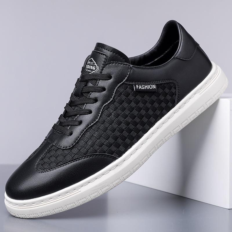 Men's shoes new leather breathable sports casual shoes lightweight versatile board shoes trendy brand fashion white shoes