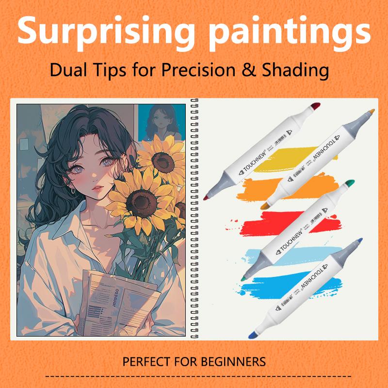 40/60/80/168 Farben Alkoholmarker Set Doppelspitzen Permanent Kunstmarker Stift zum Ausmalen Malen Skizzieren und Zeichnen