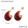 French Minimalist Titanium Steel Pendant Necklace & Water Drop Earring Set for Women