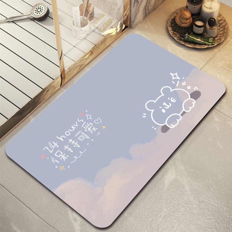 

Маленький свежий диатомовый грязевой впитывающий коврик для ванной комнаты, бытовой кухонный туалетный коврик для двери, нескользящий быстросохнущий коврик 40X60cm 15.7X23.6in