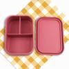 Rectangular Food Container 3 Compartments Picnic box Fresh-Keeping Box Silicone Lunch Box  Office