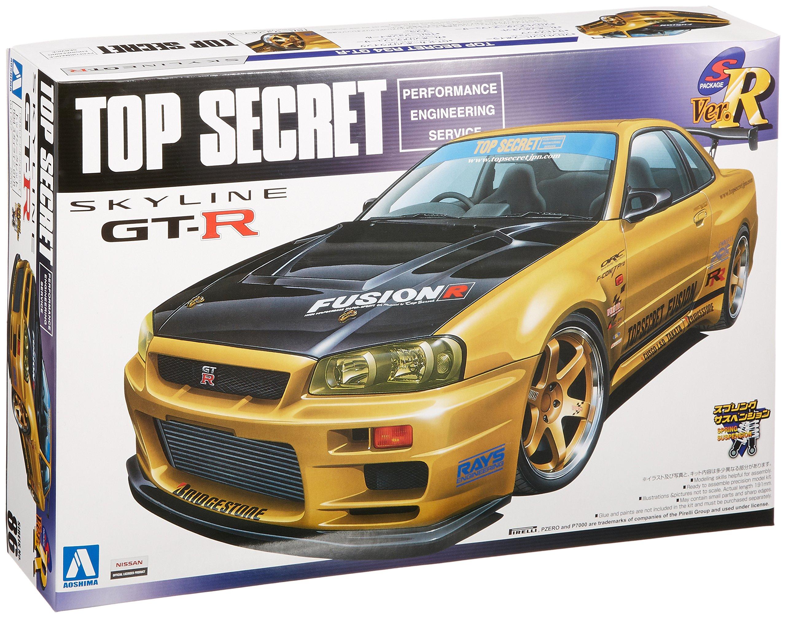 

Aoshima Bunka Kyozai S Package Top Secret Nissan R34 Skyline Пластиковая модель 1/24 Ver.R №86 GT-R