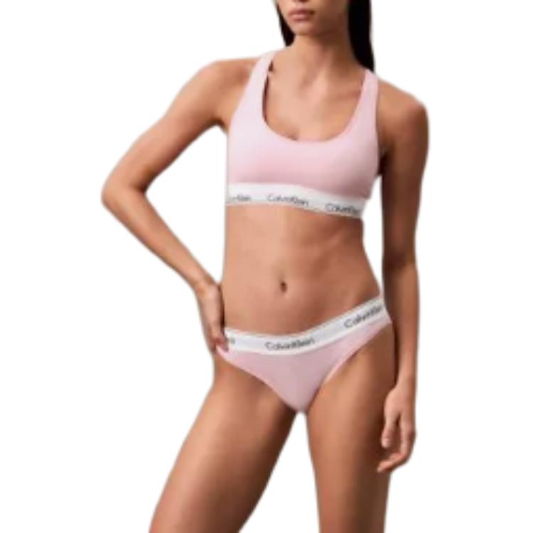 Calvin Klein Letter Soft Elastic Band Padded Wireless Bra Women bra Light-Pink F3785-691