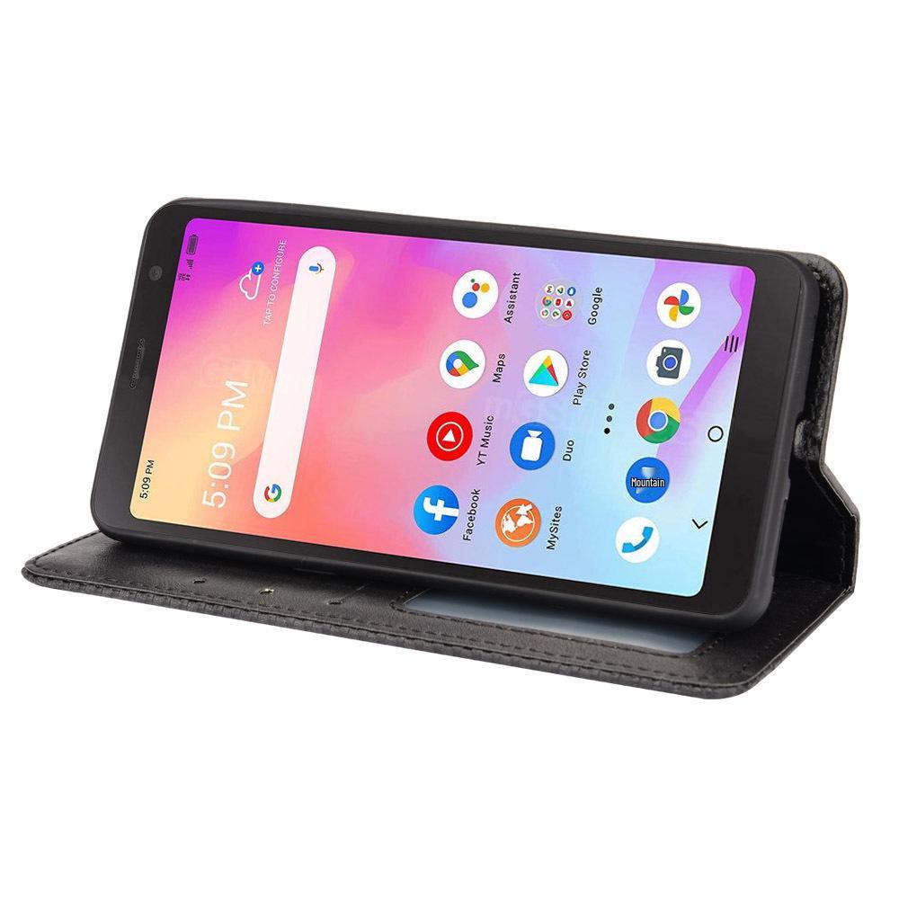 TCL A30/A3X Leder Klapphülle mit Kartenfach und Magnetverschluss.