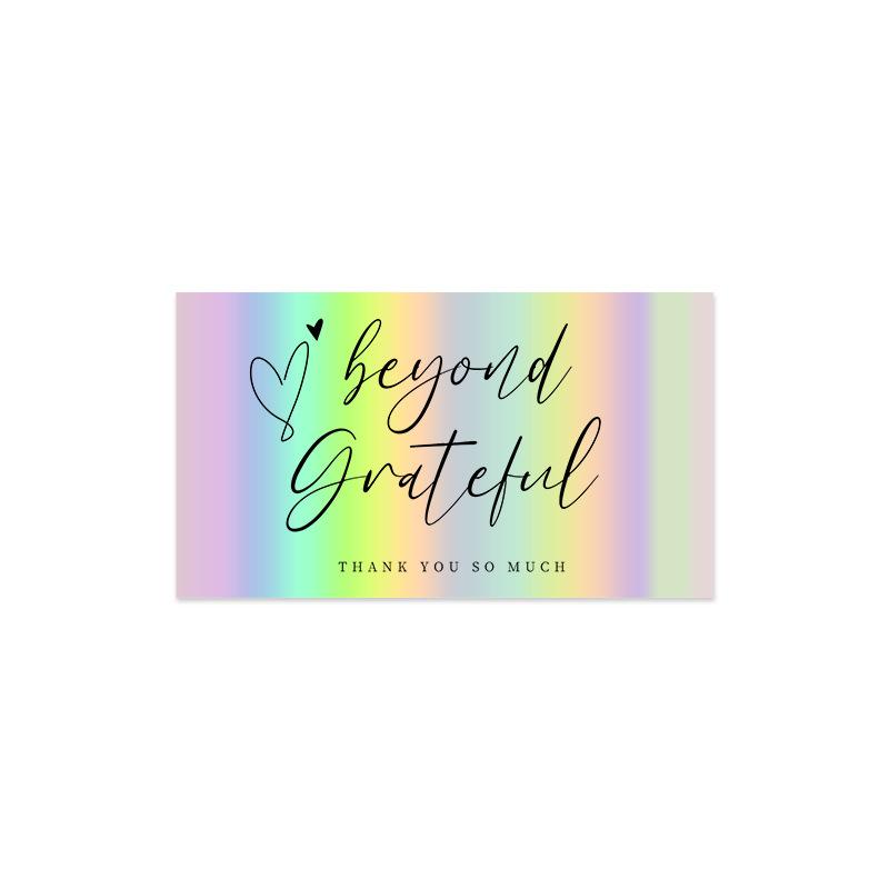 

50 шт. разноцветных лазерных благодарственных открыток за поддержку моего заказа на покупку малого бизнеса поздравительная открытка с благодарностью