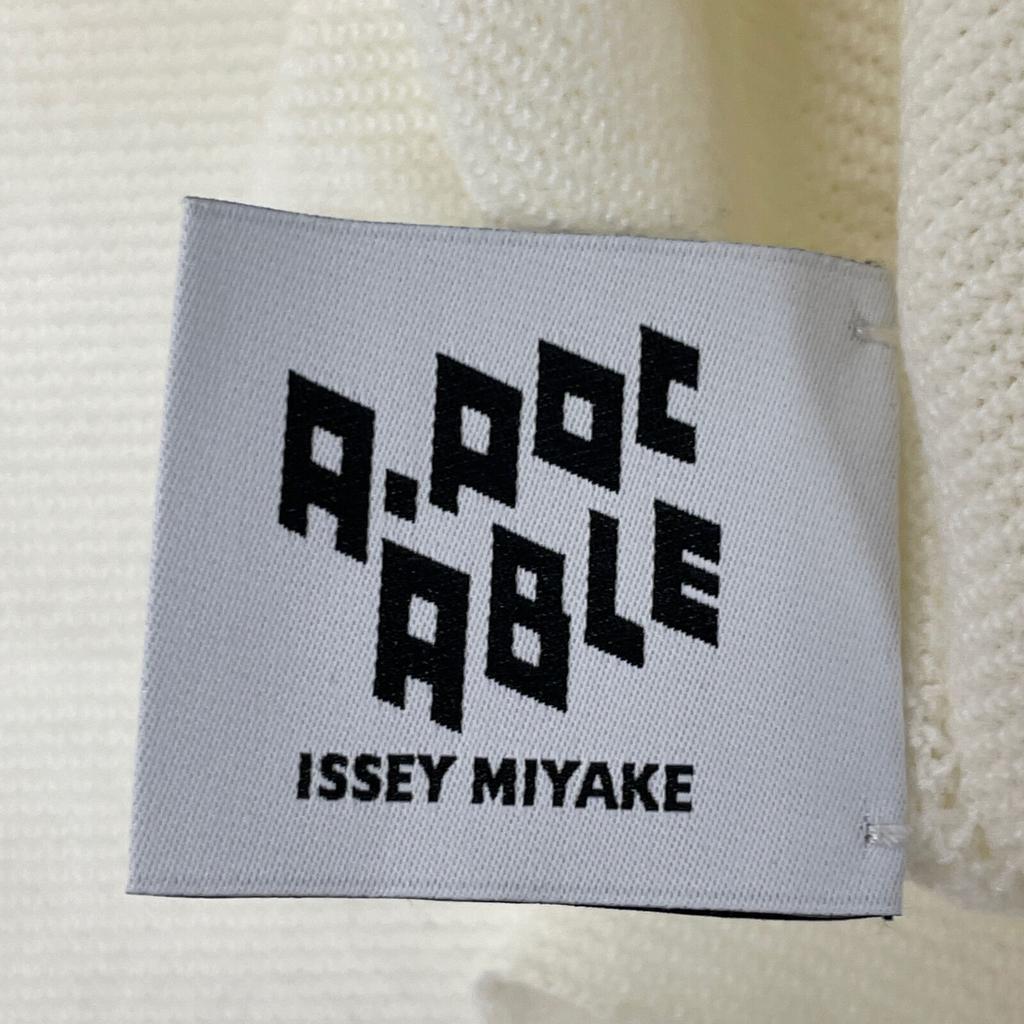 ISSEIMIYAKE A.POC AT11KK414 White Cotton X Nylon Long Sleeve Design Knit Pullover Tops 3 whiteUsed
