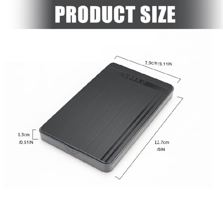 Slim Portable Hard Disk Case USB3.0 Interfaces Supports 2.5" SSDs Mechanical Drive Shock Resistant Housing