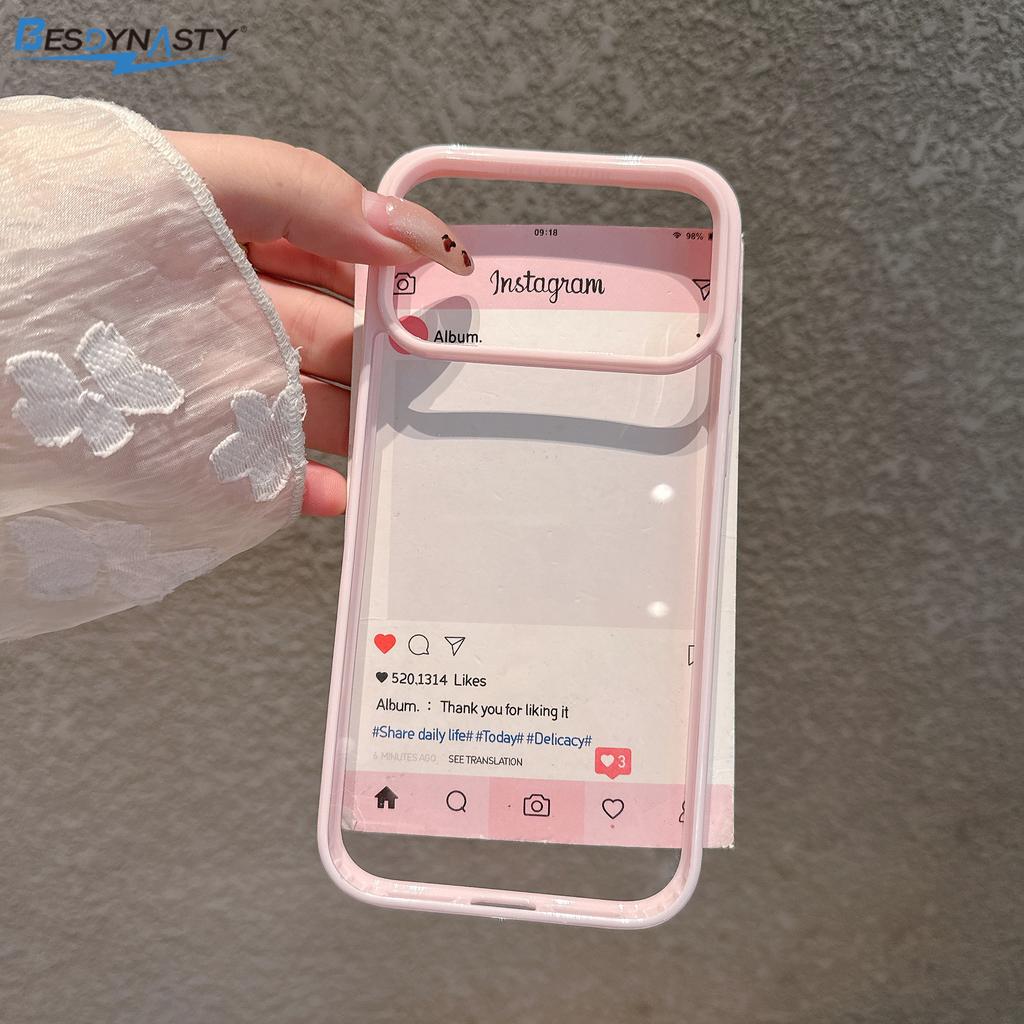 Candy Colored Border HD Transparent Acrylic case for iPhone 17 Air 16 Pro 15 14 13 12 11 Pro Max Shockproof Bumper Cover Funda