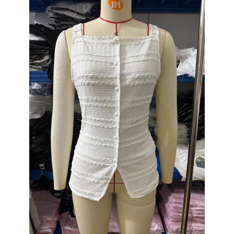 Sexy Summer Shirt Women's Shoulder Strap Style Solid Color Slim Fit Sleeveless Vest Top Women's Clothing
