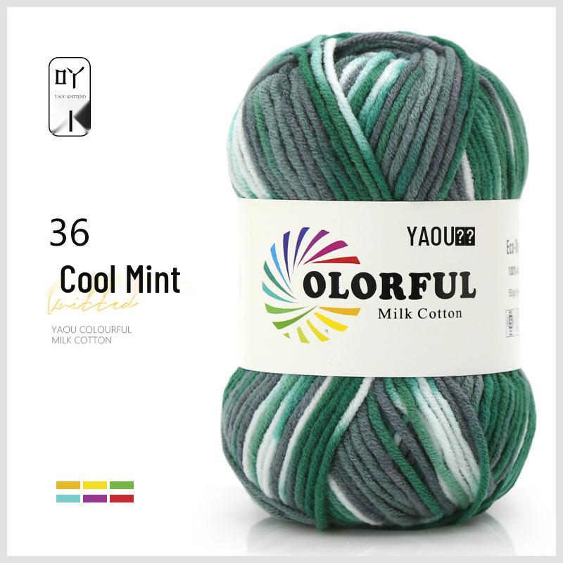 5-Ply Gradient Color Milk Cotton Yarn for DIY Hand-Knitted Baby Doll Hair