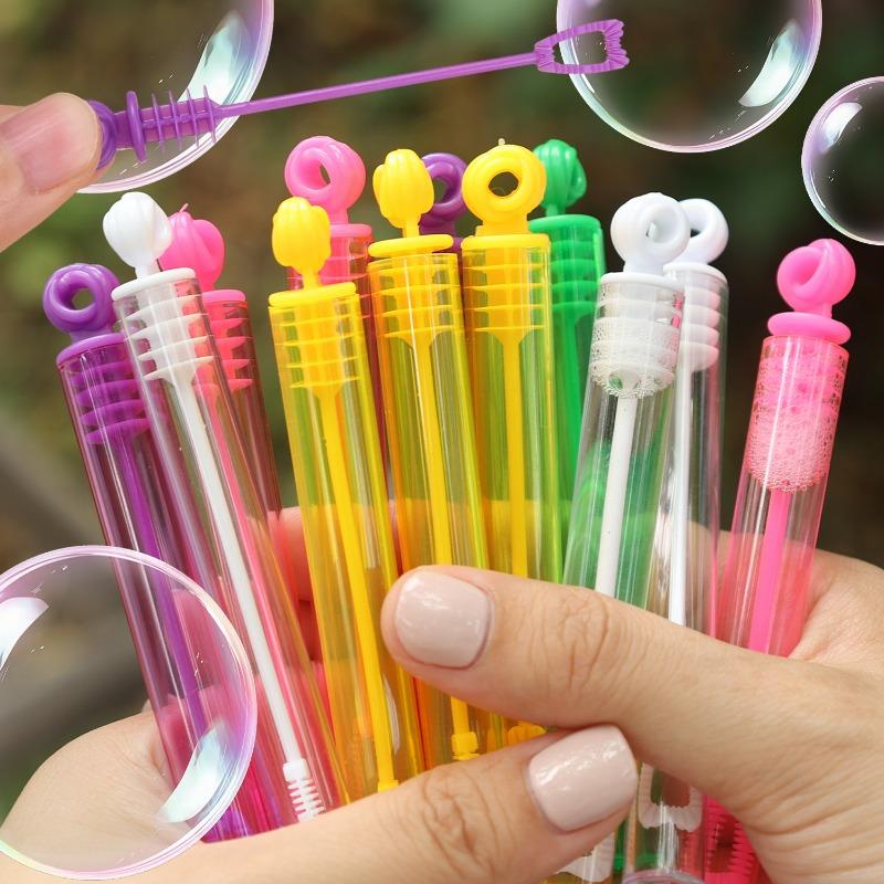 48/10Pc Mini Bubble Wands Bulk Bubble Maker Girls Boys Birthday Party Decoration Tools Game Classroom Prizes Outdoor Summer Toys