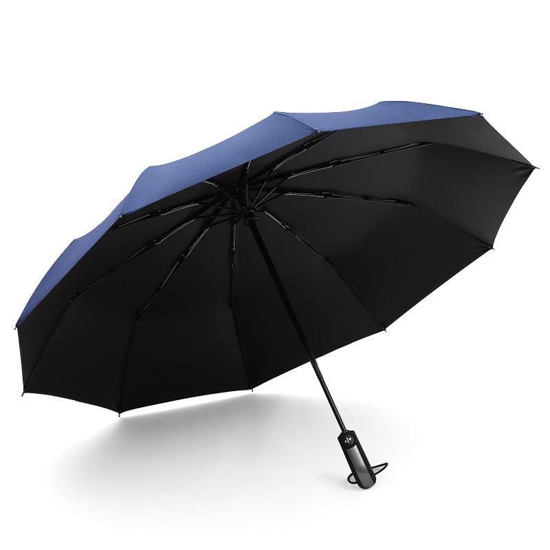 Fully Automatic 10-bone Vinyl Umbrella Folding Men's and Women's Umbrellas Sunshine and Rain Dual-purpose Three-fold Umbrella Umbrella