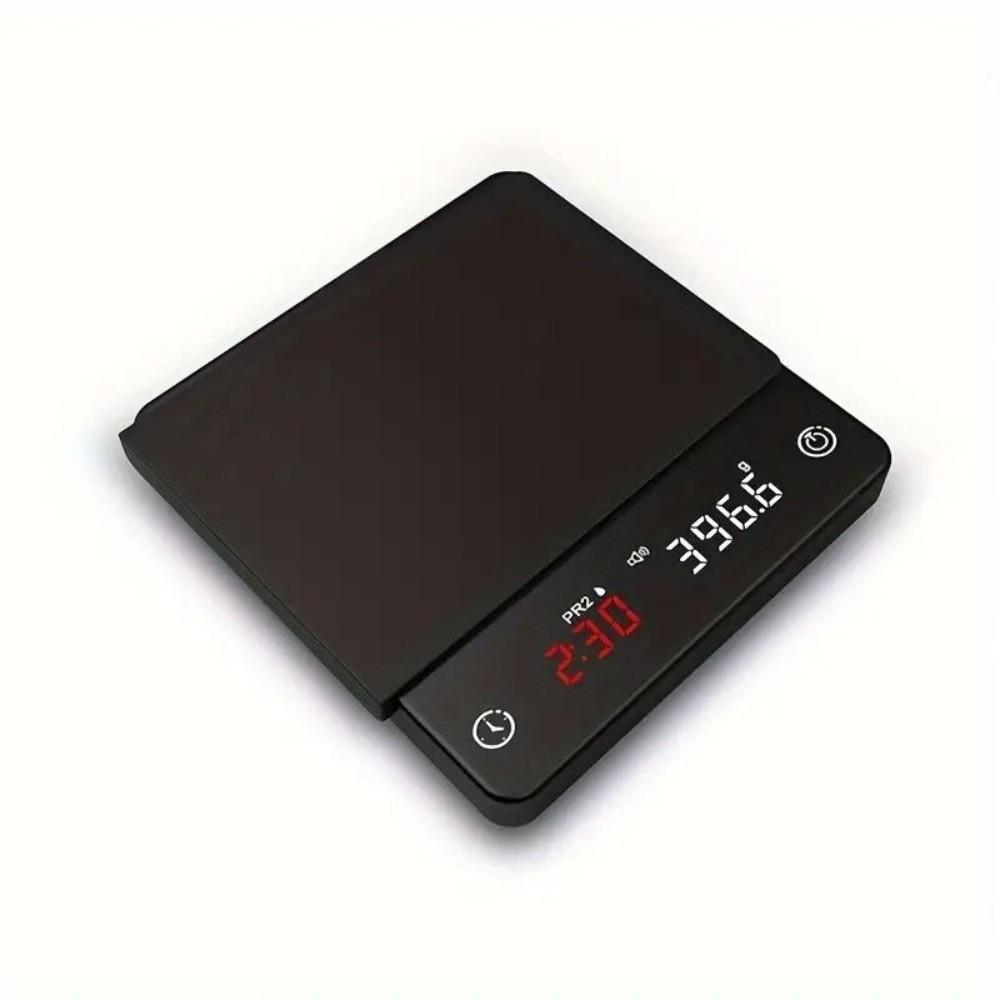 Digital Display Mini Smart Kitchen Scale Rechargeable Timer Function Espresso Scale 0.1g Accuracy 2kg Capacity Baking Scale