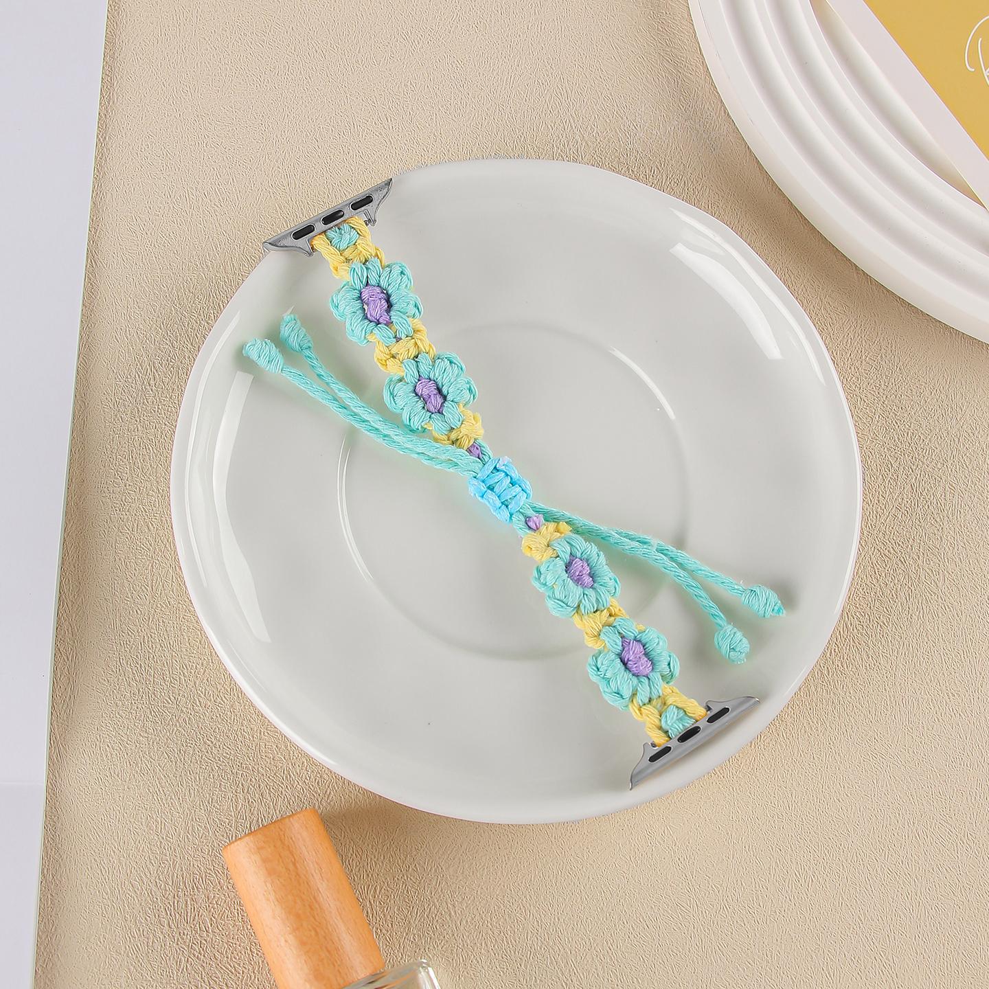 

Flower braided rope For Apple Watch band women 10/9/8/7/6/5/4/3/ 38mm 40mm 41mm 42mm 44mm 45mm 46mm 38mm40mm41mm 42mmS10