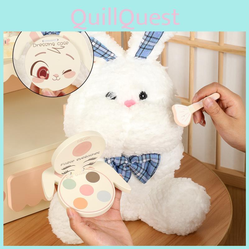 Small Bear Toy Dress Up Table Wooden Playset For Kid Imaginative Role Play