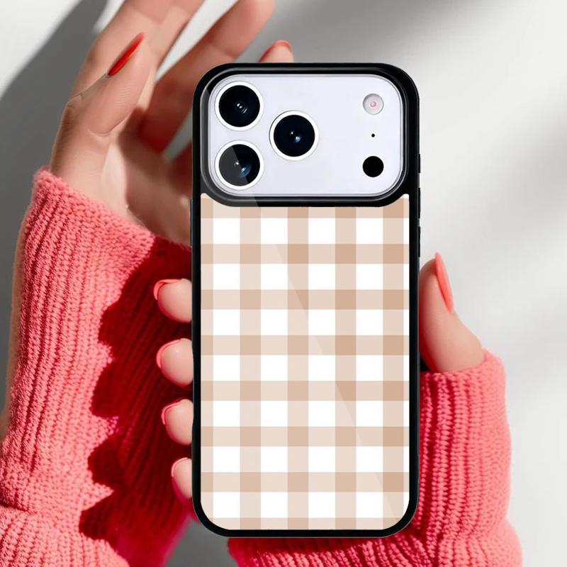 Pastel Gingham Phone Case for iPhone 17 Air 16e 15 14 13 Pro Max Back Cover for 12 11 Pro Coque