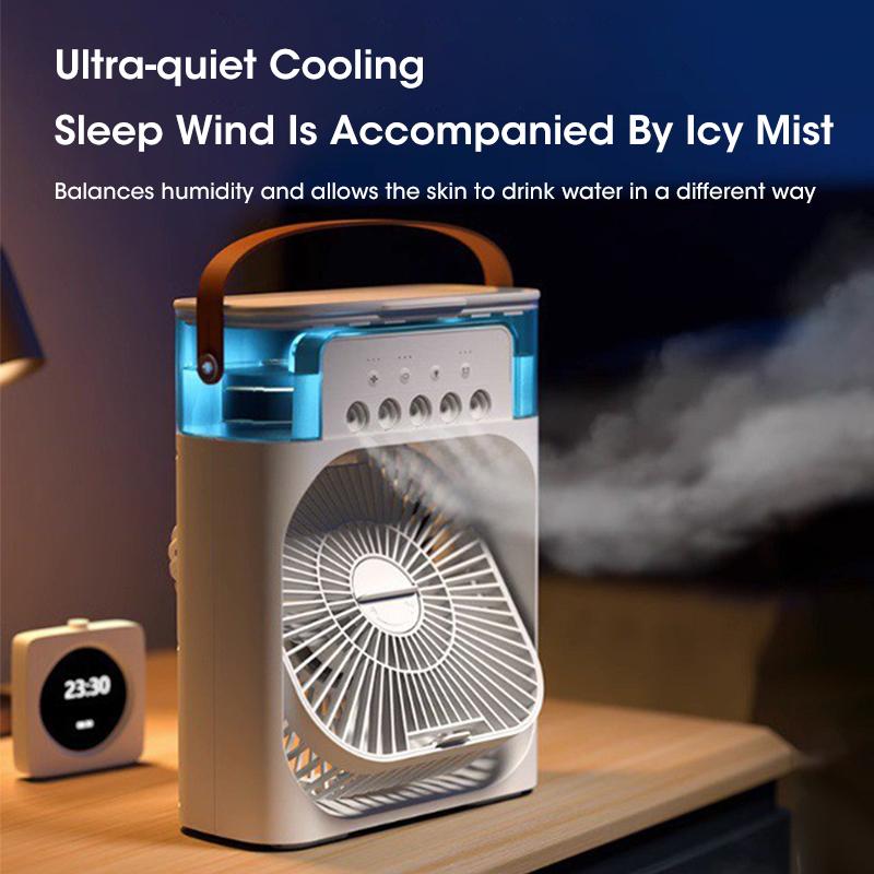 Five-Hole Spray Humidifying Fan Portable Water-cooling Fan 3 Speed Adjustment Air Conditioner Fan Mini Humidifier Fan Air Cooler