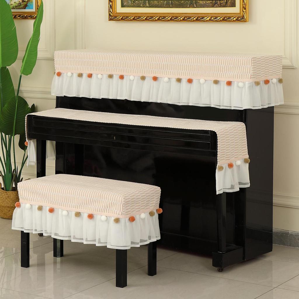 Nordic Luxury Simple Piano and Stool Dust Cover Set