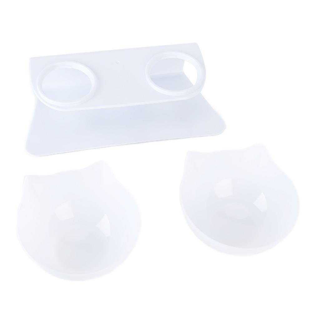Cat ear shape Cat Feeding Bowl Transparent body Neck Protector Bowl Puppy kitten use