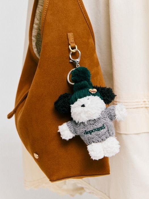 

DEPOUND benny keyring in cable knit - ivory ivory