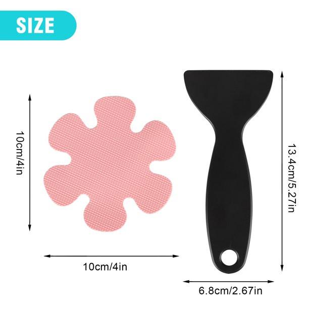 20pcs Bathtub Stickers Non-,- Shower Safety Treads Adhesive Appliques With Scraper Bright Colourful Flower Decals For Bath Tub, Stairs, Shower