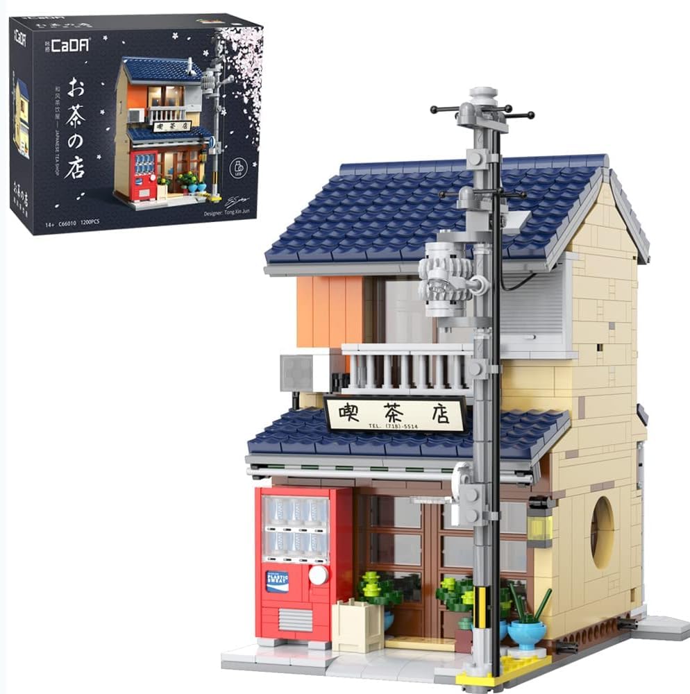 

CaDA Master C66010W Набор строительных блоков японского чайного домика, CADA Brick MOC Street View House Building Kit 1200 шт. Блоки Освещение Дома Подарок