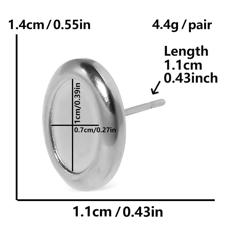 High Quality Piercing Ear Studs Round Fatima Hand Blank Charm Earring Stainless Steel Earrings For Women Men Handmade Materials