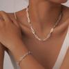 18K Gold Women's Stainless Steel Rectangular Link Chain Necklace - European & American Style Jewelry 1822.