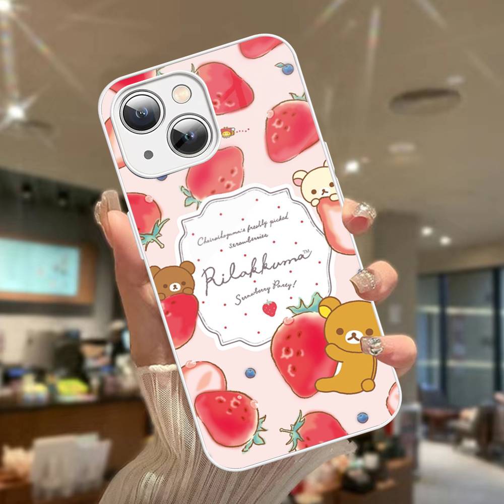 Rilakkuma Anime Cute Cartoon Tempered Glass For Iphone 14 13 12 11 Pro Mini XS MAX 14Plus X XS XR Fundas