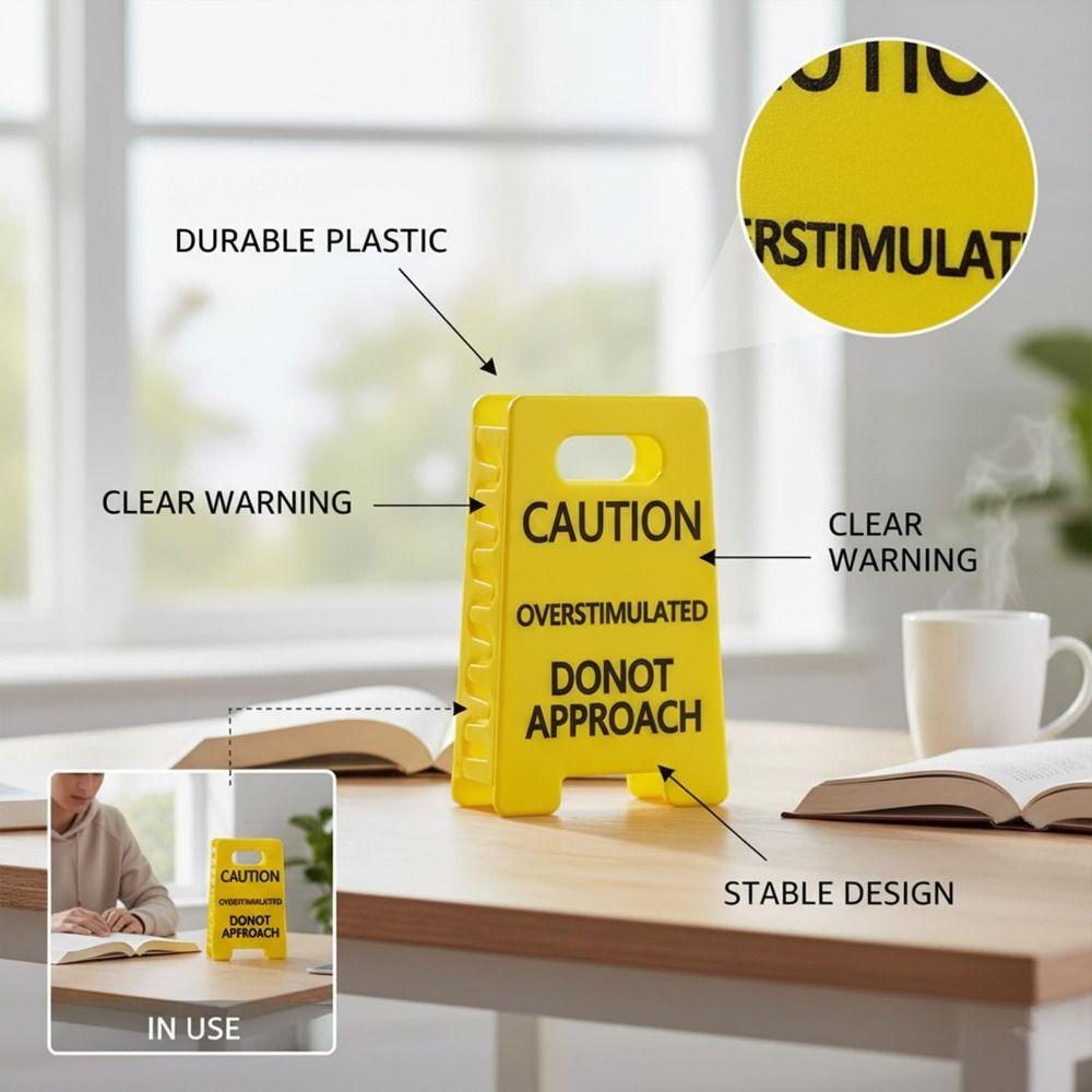 Strong Grip Caution Sign Hair Clip Vibrant Yellow Warning Ponytail Holder  Novelty Accessory