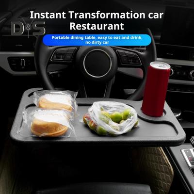 Car Dining Table Steering Wheel Passenger Rear Seat Drive-in Restaurant Notebook Dining Tray with Adjustable Height Angle