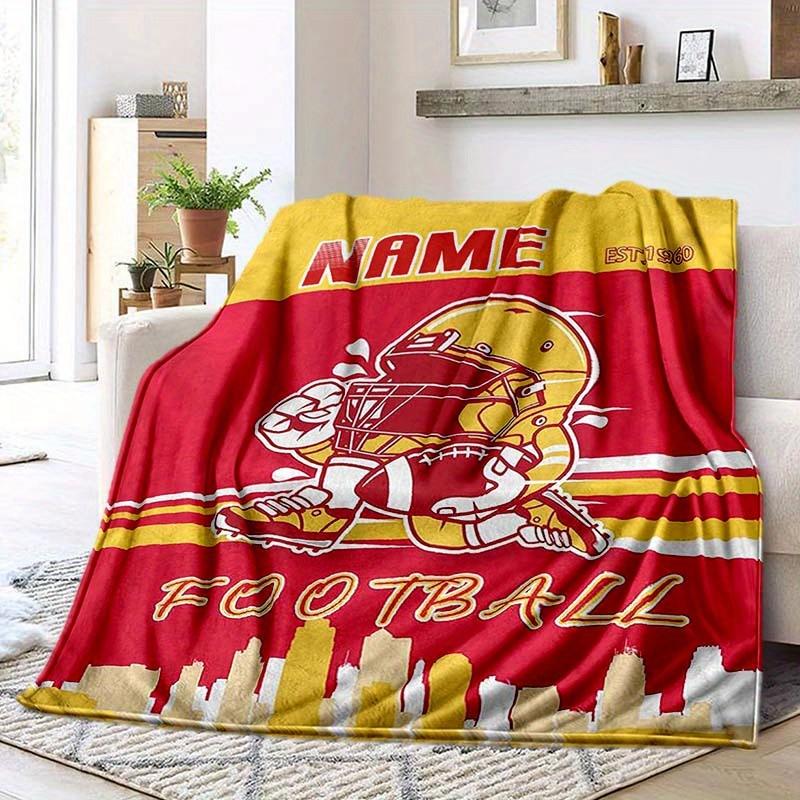 Rugby Fan Style Customize Your Name Blanket Warm Comfortable And Soft Blankets Are Suitable For Home Lunch Break Blanket Office Sofa Sofa Gift To