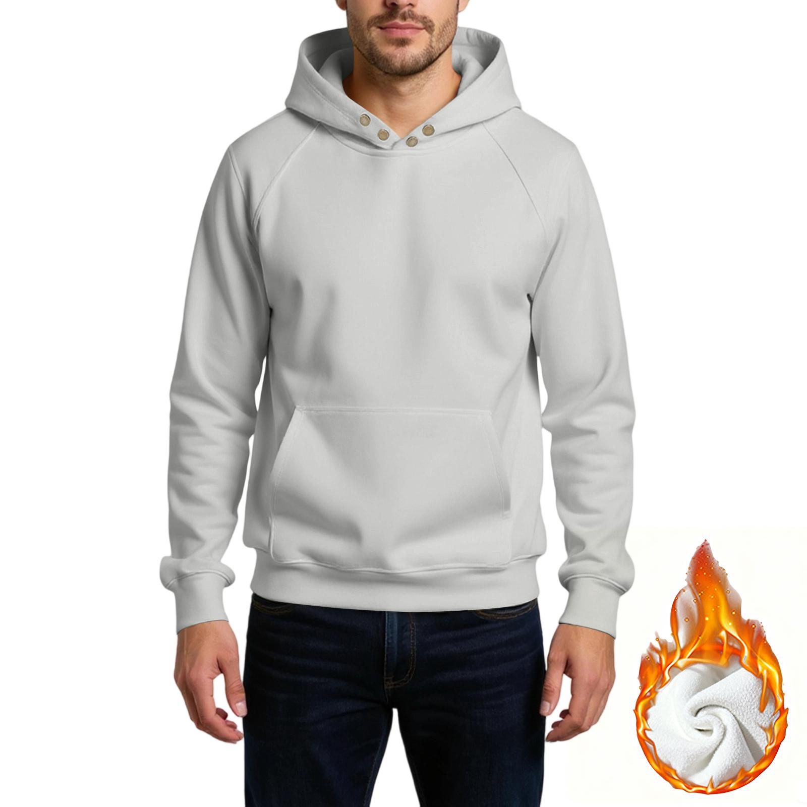 

Men s Loose Leisure Versatile American Style Button Hooded Hood Hoodie XXL