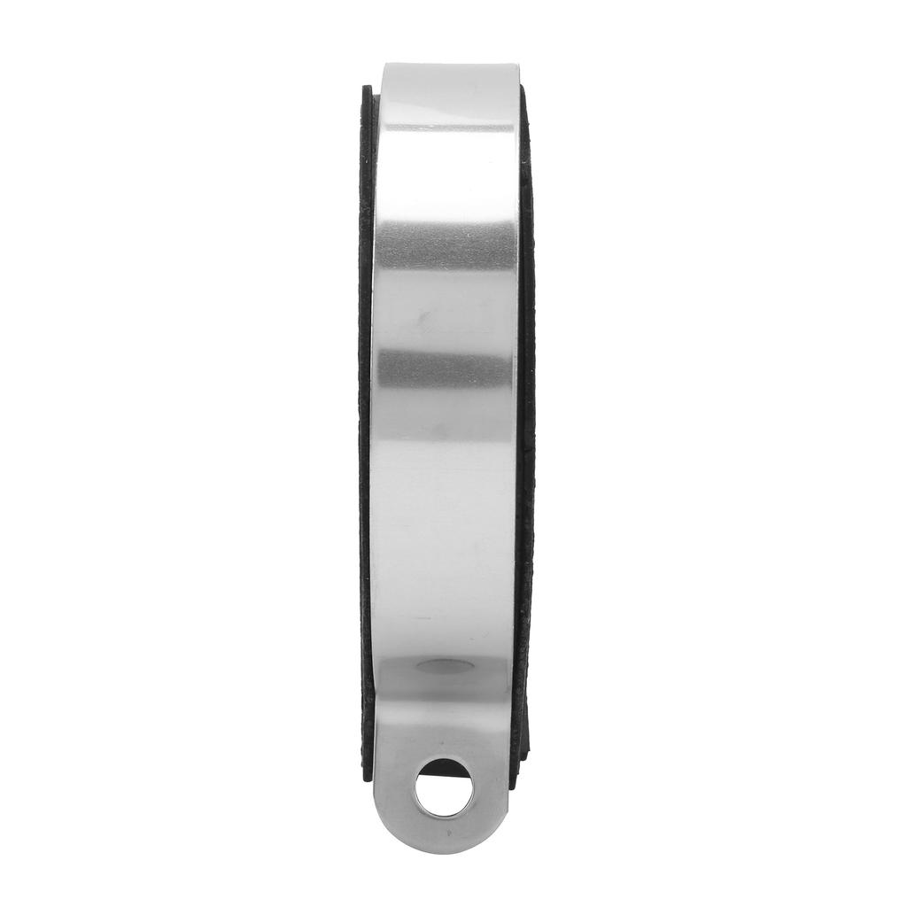 3.9in Motorcycle Exhaust Pipe Clamp Fixed Ring Stainless Steel Clip with Rubber Strip Universal