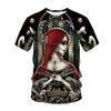 Neue männer Casual T-shirt Schädel Rock Straße Band 3D Druck Hip Hop Klassische Vintage Oansatz Lose Top Kurzarm